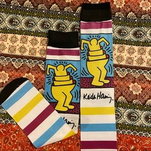 Keith Haring Color Stripe Socks NWOT